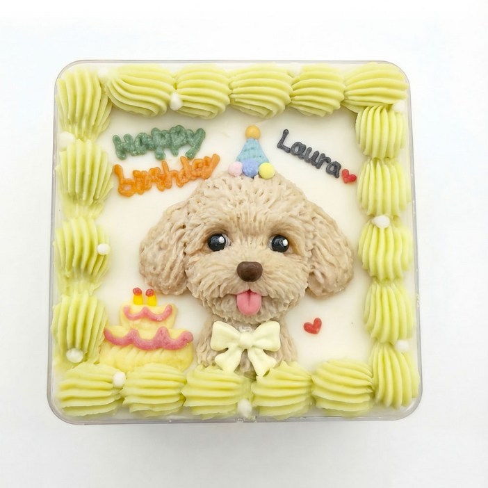 블랭크인 강아지 얼굴 생일 큐브케이크 택배가능, 1개, 400g