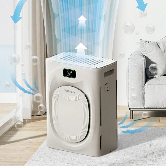 Voltmate 가정용 대형 공기청정기 반려동물 모발 털포집기 20평 실내용 사무실용 저소음 스마트 청정기, 회이트, P280