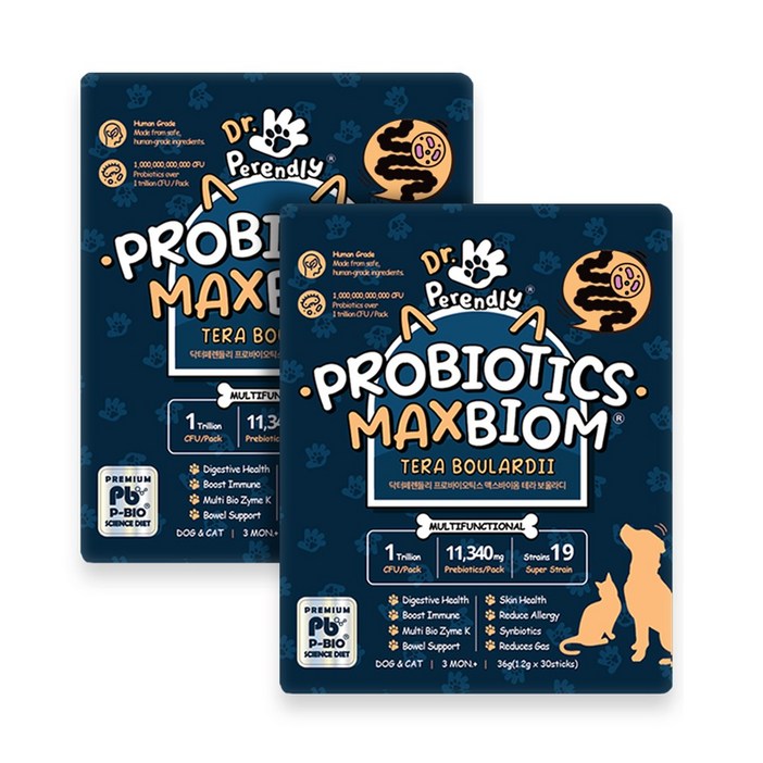 닥터페렌들리 프로바이오틱스 맥스바이옴 테라 보울라디 강아지 고양이 유산균, 2개, 장건강/유산균, 30회분
