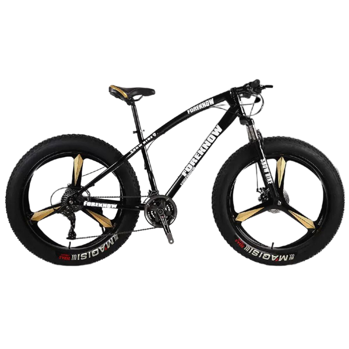 PEAK 팻바이크 풀샥 산악 자전거 MTB 광폭 타이어, 블랙 24인치, 1개