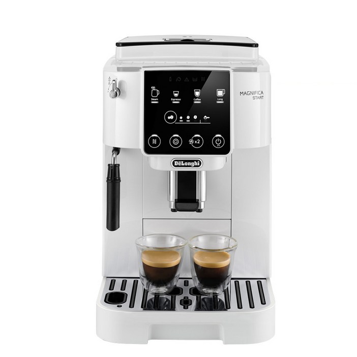 카푸치노잔원두 증정 드롱기 전자동 커피머신 롱 화이트 KRECAM220.20.W, KRECAM220.20.W