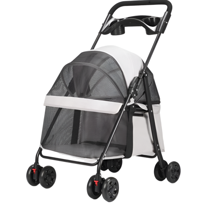 KSTORE 저상형 실내외 겸용 강아지 유모차 초경량 접이식 휴대용 개모차 고양이 애견 반려동물 펫 원터치 산책 외출 가방 켄넬 케리어 케이지 이동장