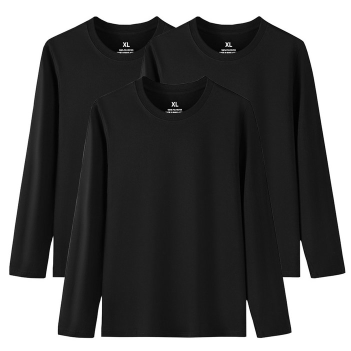 111 에이커즈 30수 무지 긴팔 티셔츠 기본 라운드 면티 흰티