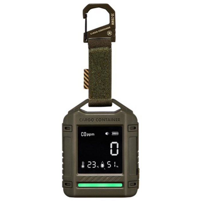 카고컨테이너 캠핑 일산화탄소 경보기 감지기 CO체커 세이프 CO 디텍터, 카키, 1개