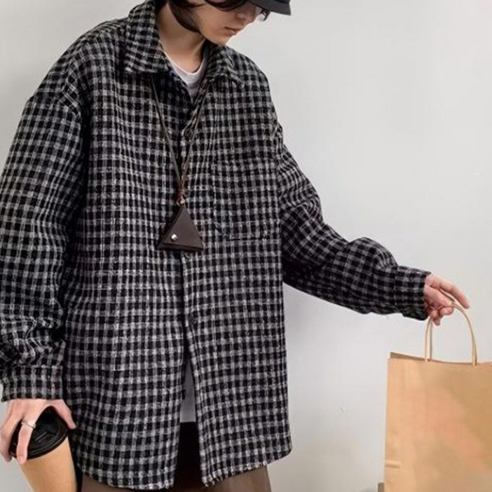 TIMEPURE 봄가을 루즈핏 캐주얼 긴팔 셔츠 자켓