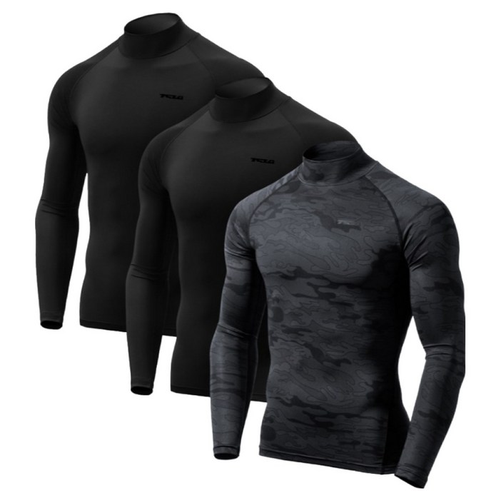 테슬라 사계절 언더레이어 터틀넥 골프이너웨어 3팩