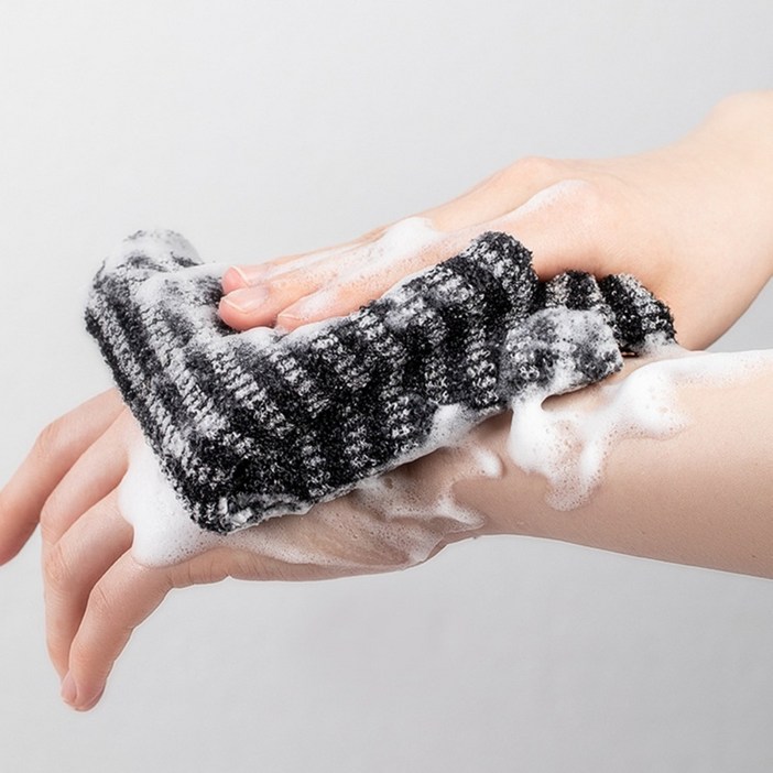 럭키라이프 하드앤스트롱 스트레스 확 풀리는 시원한 개운한 일본산 샤워타올, 2개, 1매, 블랙스트롱