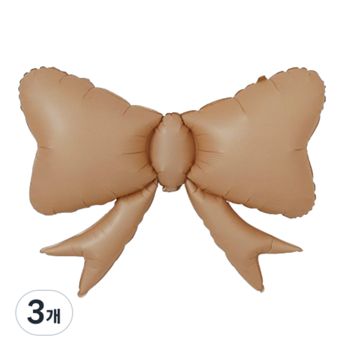사각 대형리본 호일풍선, 3개, 브라운