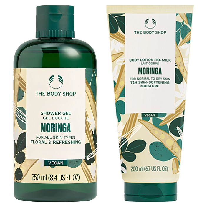 더바디샵 바디 로션 투 밀크 모링가 200ml  샤워젤 모링가 250ml