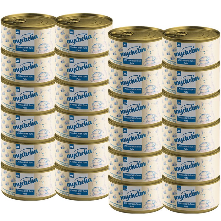 마이베프 전연령용 마이슐랭 고양이 참치 파테 습식캔, 닭참치, 80g, 24개