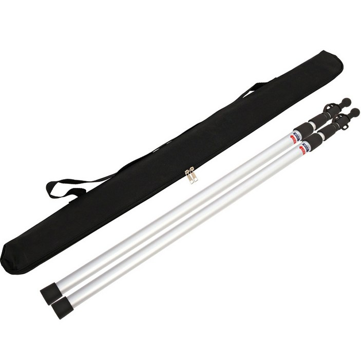 캠프빌리지 슬라이드 폴대 캡형 실버 2p + 가방 세트