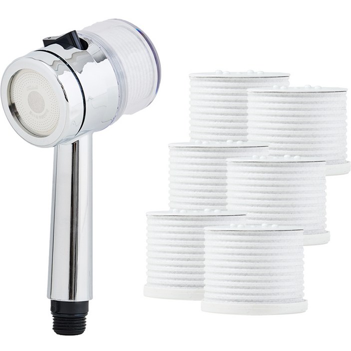 듀벨 쿡필 실버 핸디형 필터 헤드  카본 리필 필터 6p 세트, 1개