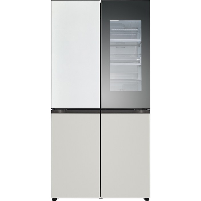 엘지노크온냉장고 [색상선택형] LG전자 디오스 오브제컬렉션 노크온 매직스페이스 4도어 냉장고 방문설치