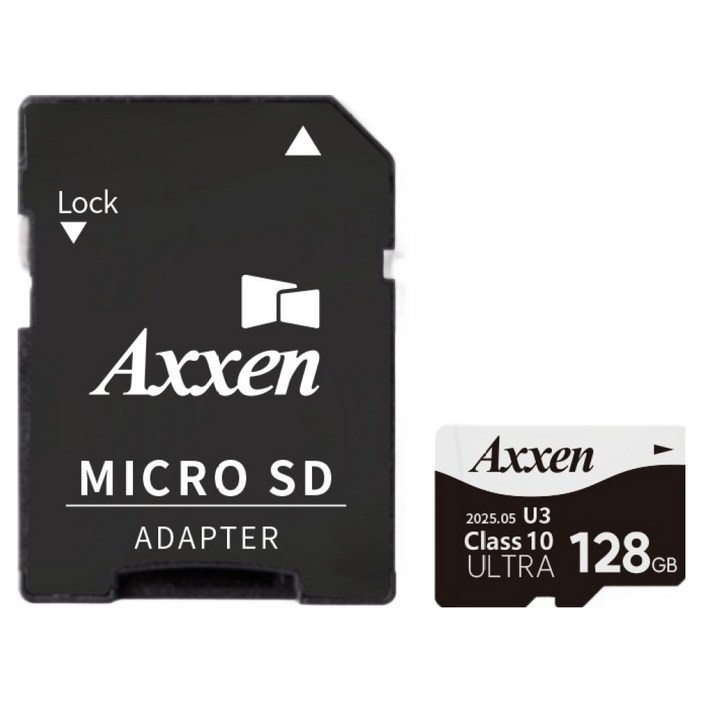 액센 초고속 U3 ULTRA 홈캠 블랙박스 메모리 Micro SD카드 + 어댑터 세트 MSD53, 1세트, 128GB