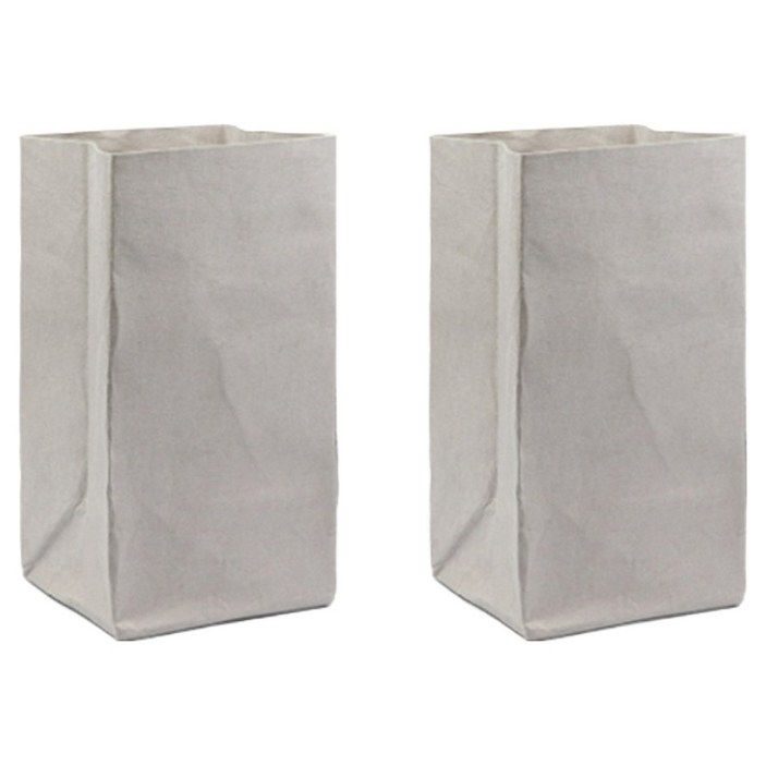 샵마일 워셔블 크라프트지 냉장고정리 다용도 수납 페이퍼백 L, 그레이, 2개