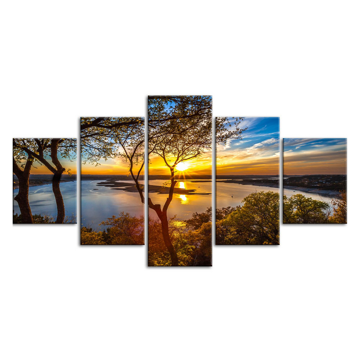 트레오바  풍경 호수그림 액자없음 20 x 30 cm x 2p + 20 x 40 cm x 2p + 20 x 50 cm 세트 2cm 비워두기