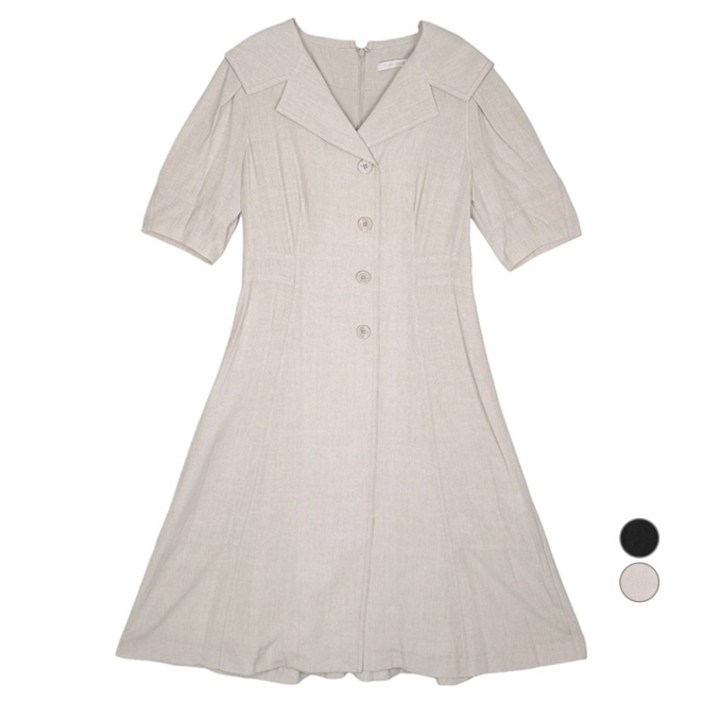 올리브데올리브 여성용 스티치라인 반소매 원피스