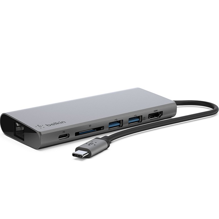 벨킨 USB C타입 멀티미디어 허브 F4U092bt, 혼합색상