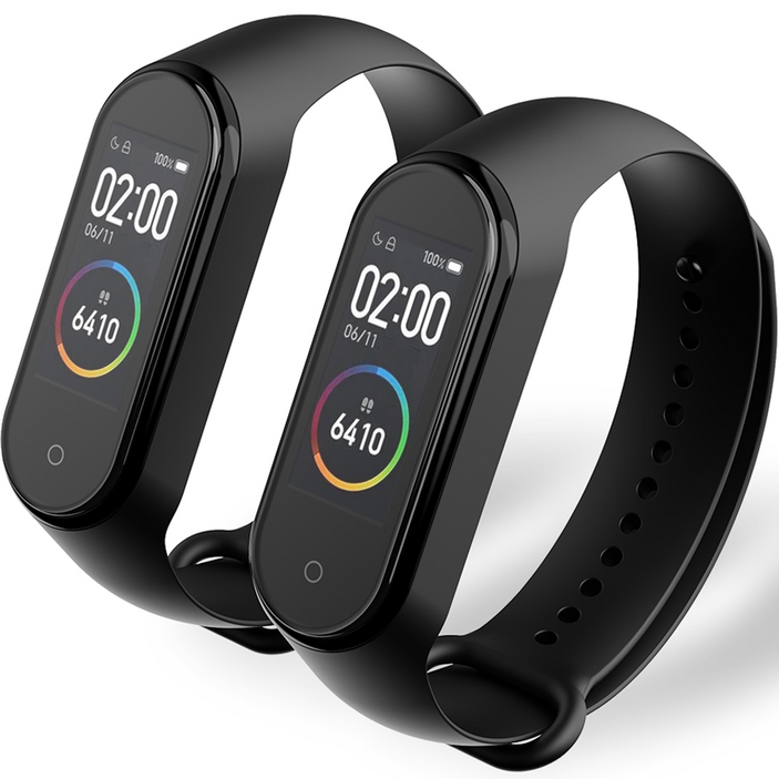 구스페리 스마트밴드 실리콘 스트랩, 블랙, 2개