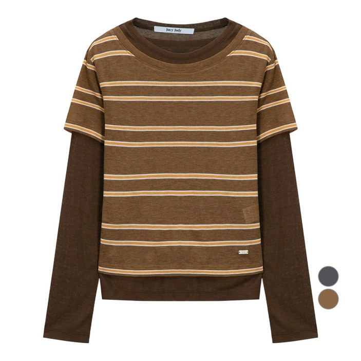 쥬시쥬디 여성용 투인원 스트라이프 티셔츠 JZTS621B