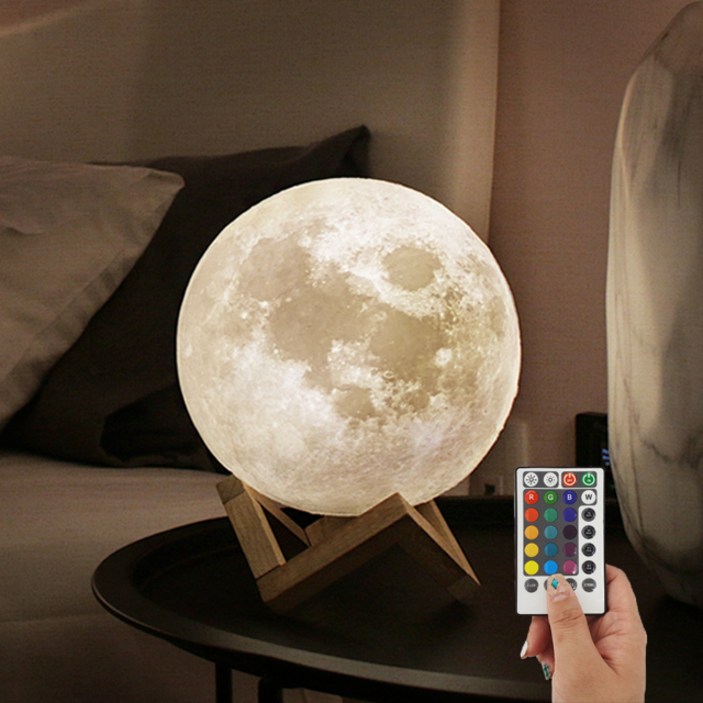 취침등 선진 16색 감성 달 무드등 중형 + 리모컨, 혼합색상
