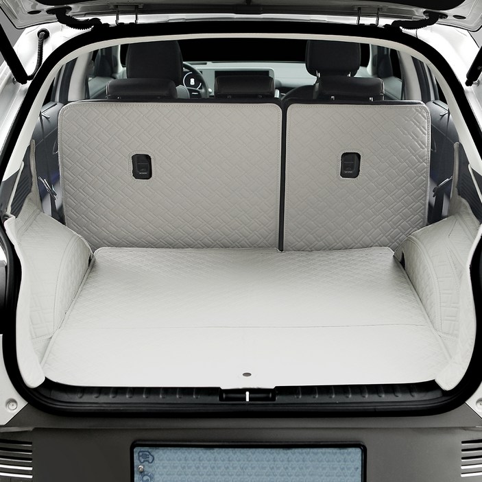 디테일링 우븐블럭 프리미엄 풀커버 트렁크 매트  킥매트  가죽보호제 세트, 그레이  실버, 디 올 뉴 니로SG2 하이브리드