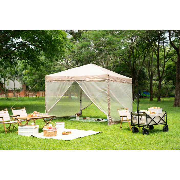 특가 할인모기장 천막 접이식 캐노피 야외 캠핑 천막 행사용 이동식 테라스 바람막이 학교 운동회 3X3