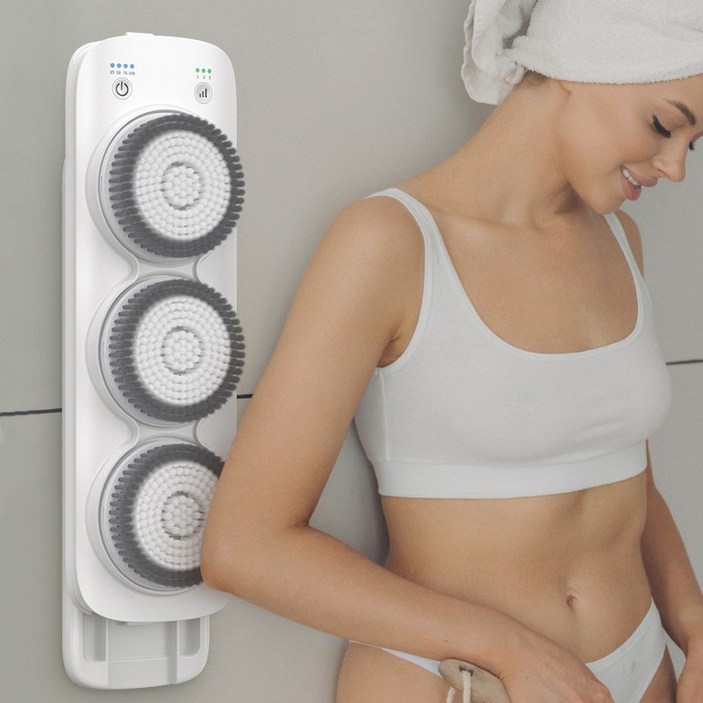 벽걸이 자동 때밀이 자동회전 전동 때밀이기계 등때밀이 마사지 샤워 브러쉬