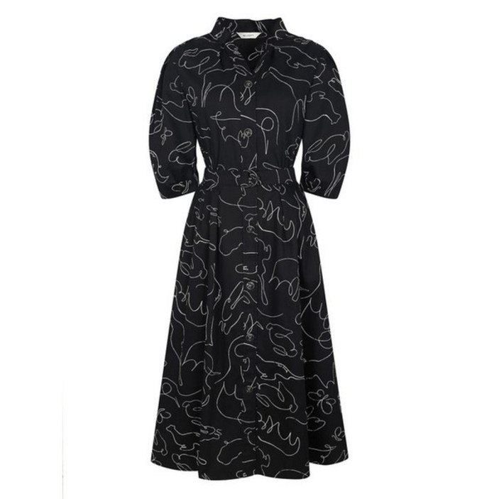 JJ지고트 백 밴딩 턱 슬리브 셔츠 원피스 GN8A0OP32 680348