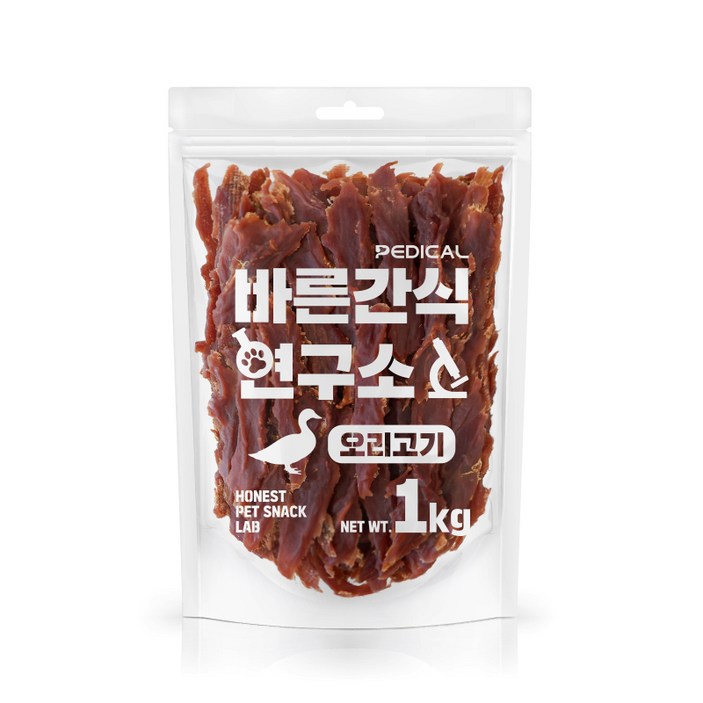 바른간식연구소 오리가슴살 1kg 강아지 육포 대용량간식, 오리가슴살, 1kg, 1개