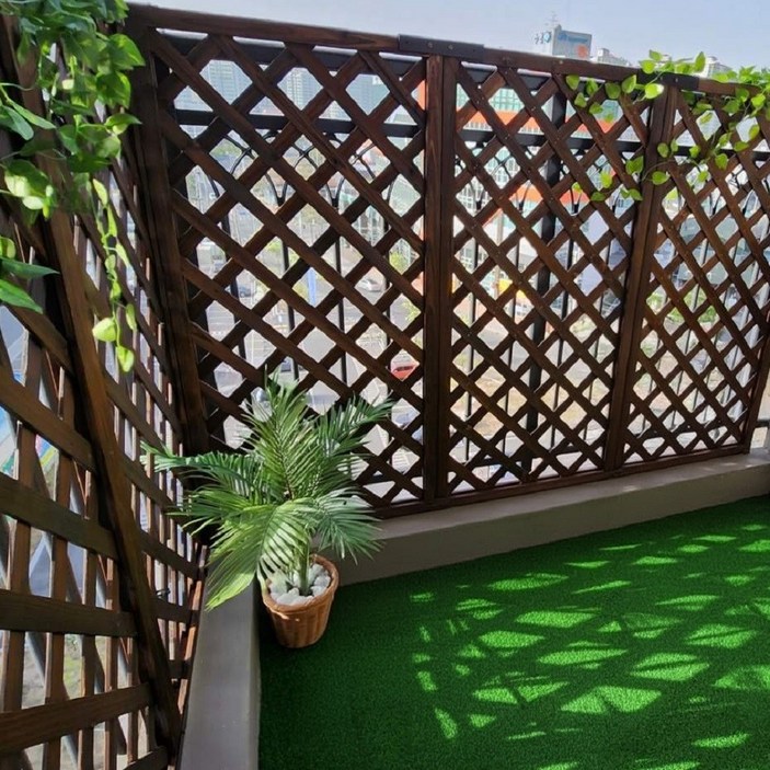 정원 나무울타리 방부목 펜스 가림막 정원꾸미기 인테리어 카페 테라스 옥상 야외 사생활보호