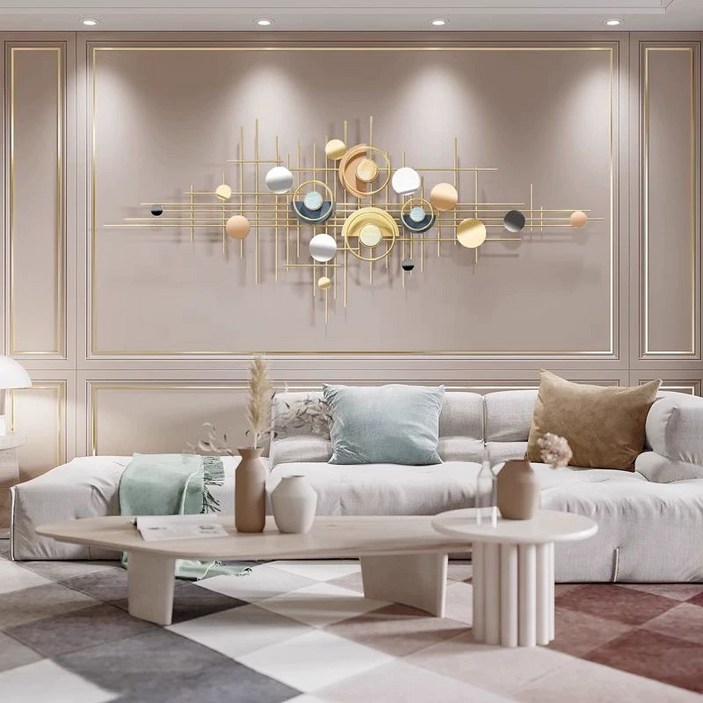 대형 입체 거실 벽장식 골든 벽걸이 소품 소파 TV 배경 금속 철제 장식품