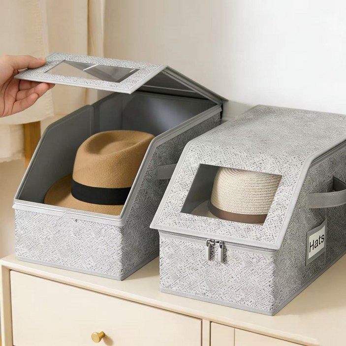 스타업 모자 수납함 먼지차단 접이식 정리 모자 보관함