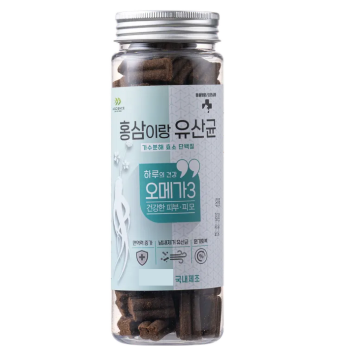 국내산제조 동물병원간식 홍삼이랑유산균 강아지 가수분해 영양간식 4종