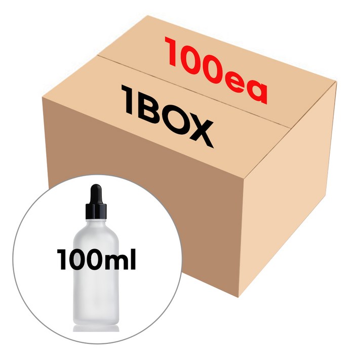 블랙 뚜껑 100ml 1BOX 100개 스포이드 불투명 공병 향수용기