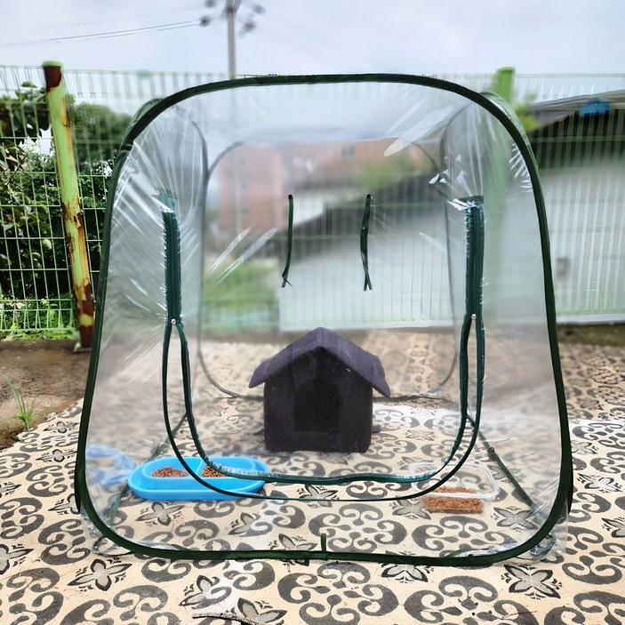 고양이 겨울집 난방 비닐 하우스 길고양이 텐트 길냥이 실외 급식소 겨울나기