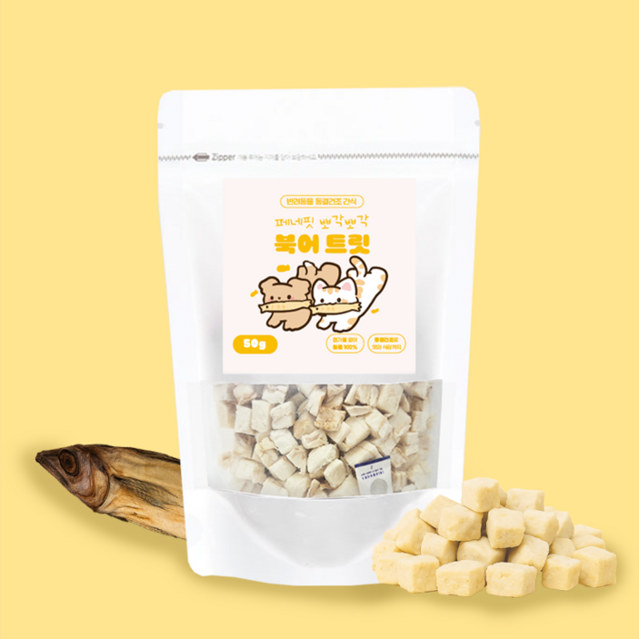 페네핏 강아지 고양이 동결건조 간식, 1개, 50g, 북어