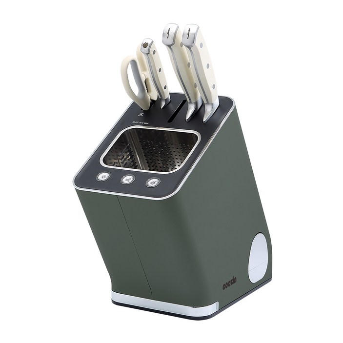 [쿠진본사] 나이프케어 시즌2 살균건조기 칼갈이 + 칼세트, 딥그린+에지리칼세트, 나이프케어 시즌2 딥그린+칼세트