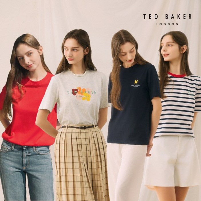 [초특가] (최초가 59000원) 테드베이커 반팔티셔츠 여성 4종세트