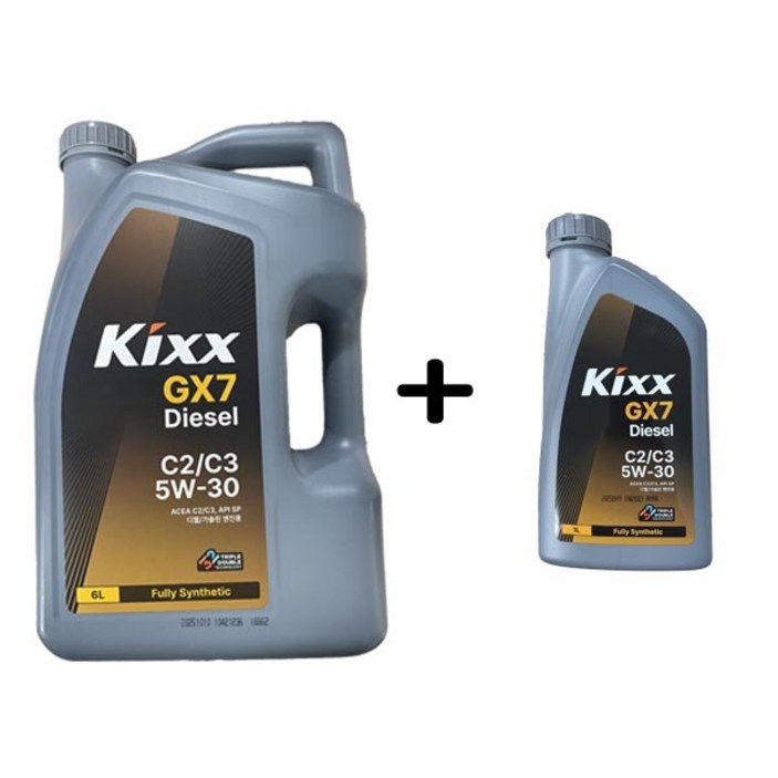 KIXX GX7 디젤 C2 C3 5W30 6L 1개 + 1L 1개 디젤 엔진오일