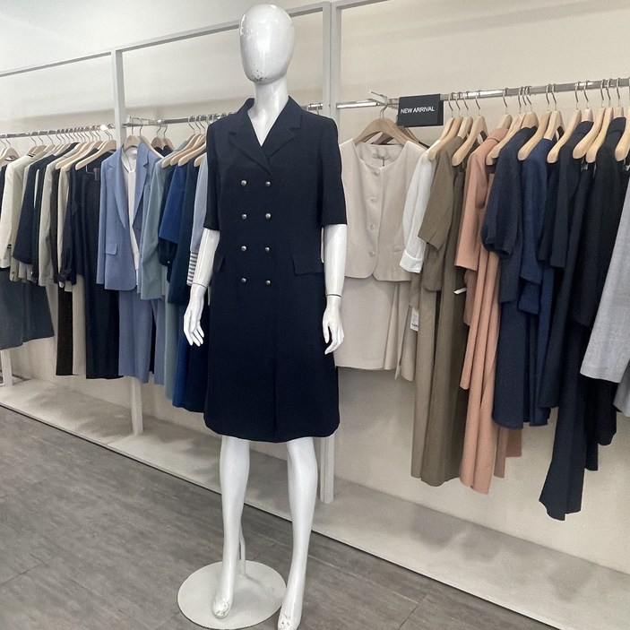 케이엘 KL 여유핏 네이비 더블버튼 여름원피스 op25pe04OO