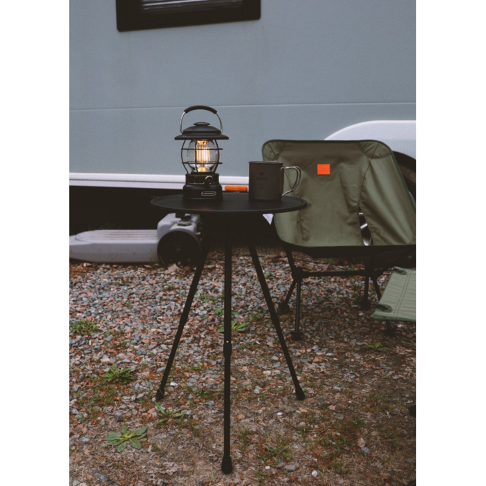 문캠핑 초경량 사이드 원형 보조테이블 보관파우치포함, 우드