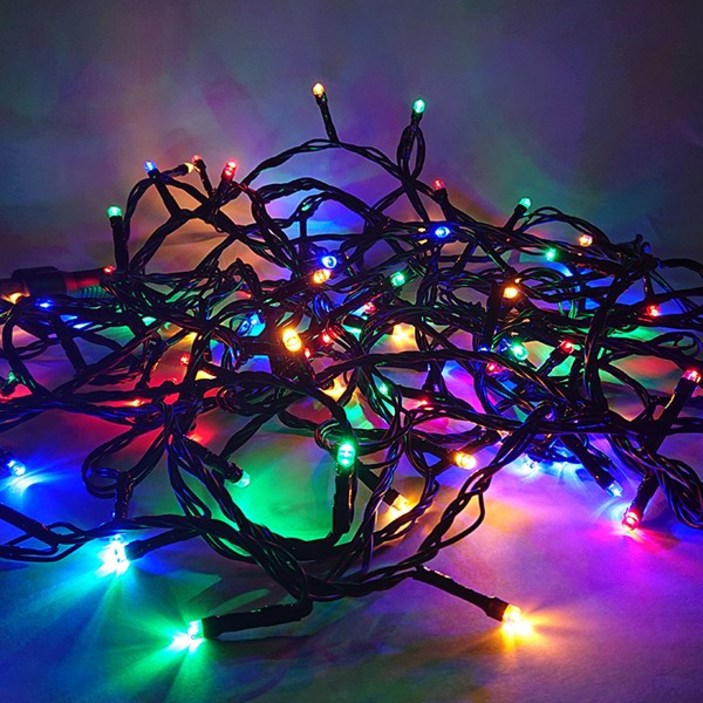 선세이브 LED 은하수 100구 검정선+정류기 세트 (크리스마스 트리전구), RGB(4색) 5485118786