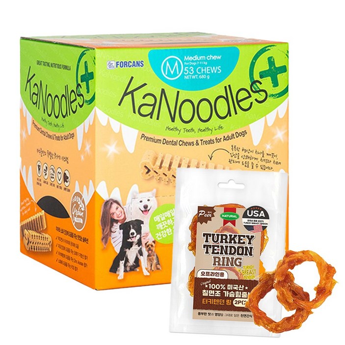 이슈펫 그린백 or 터키츄링 2p 증정 카누들 강아지 입냄새 애견 치석제거 플러스 필로팩 덴탈껌, 680g, 1개, M-터키츄링2p