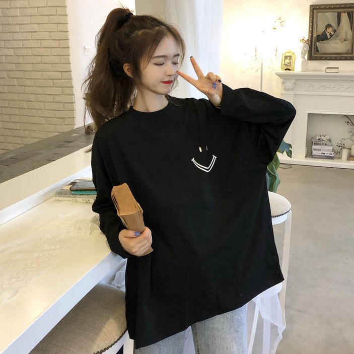 워리멍 Smile logo Round Tshirt 데일리 맨투맨 티셔츠