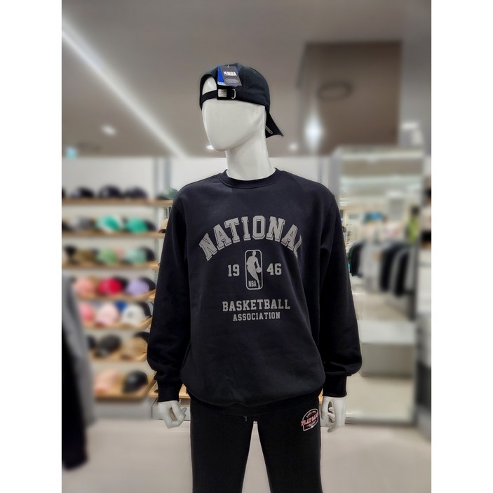 NBA 남녀공용 빅프린트 로고 맨투맨 티셔츠 N234TS956P_09 NC대전유성