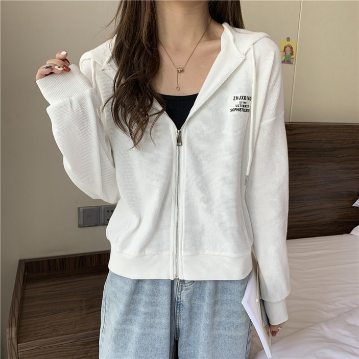 SAHINER 봄가을 여성 데일리 캐주얼 후드 집업 자켓 L149