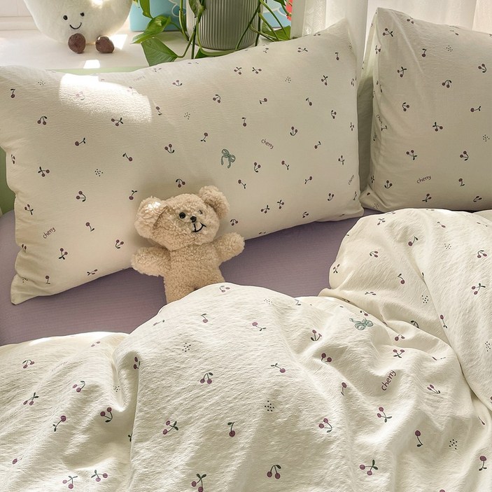 사계절 항균 이불커버 베개커버 침구 세트 디자인 3종