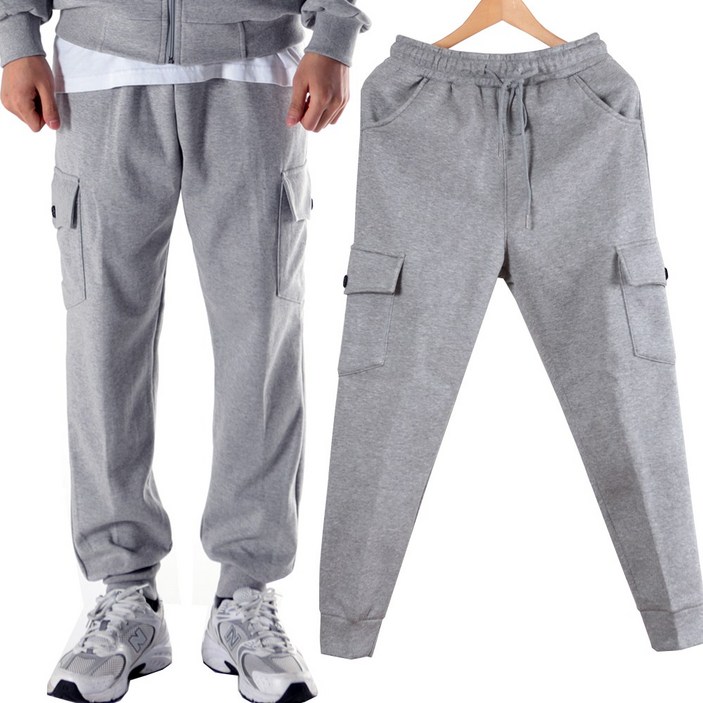 런닝맨 기모 카고 조거 면 트레이닝 팬츠 밴딩 빅사이즈 츄리닝 M-4XL