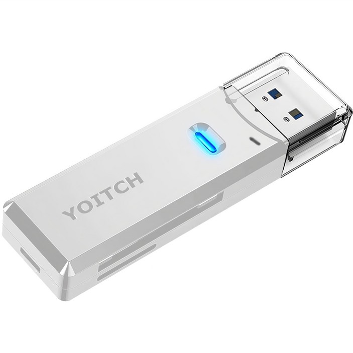 요이치 USB 3.0 SD카드 리더기, YGCR300, 화이트, 1개